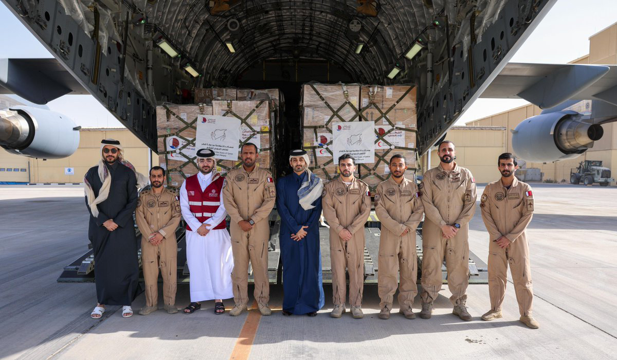 Qatari Aircraft Arrives in Gaziantep Carrying Humanitarian Aid to Syria